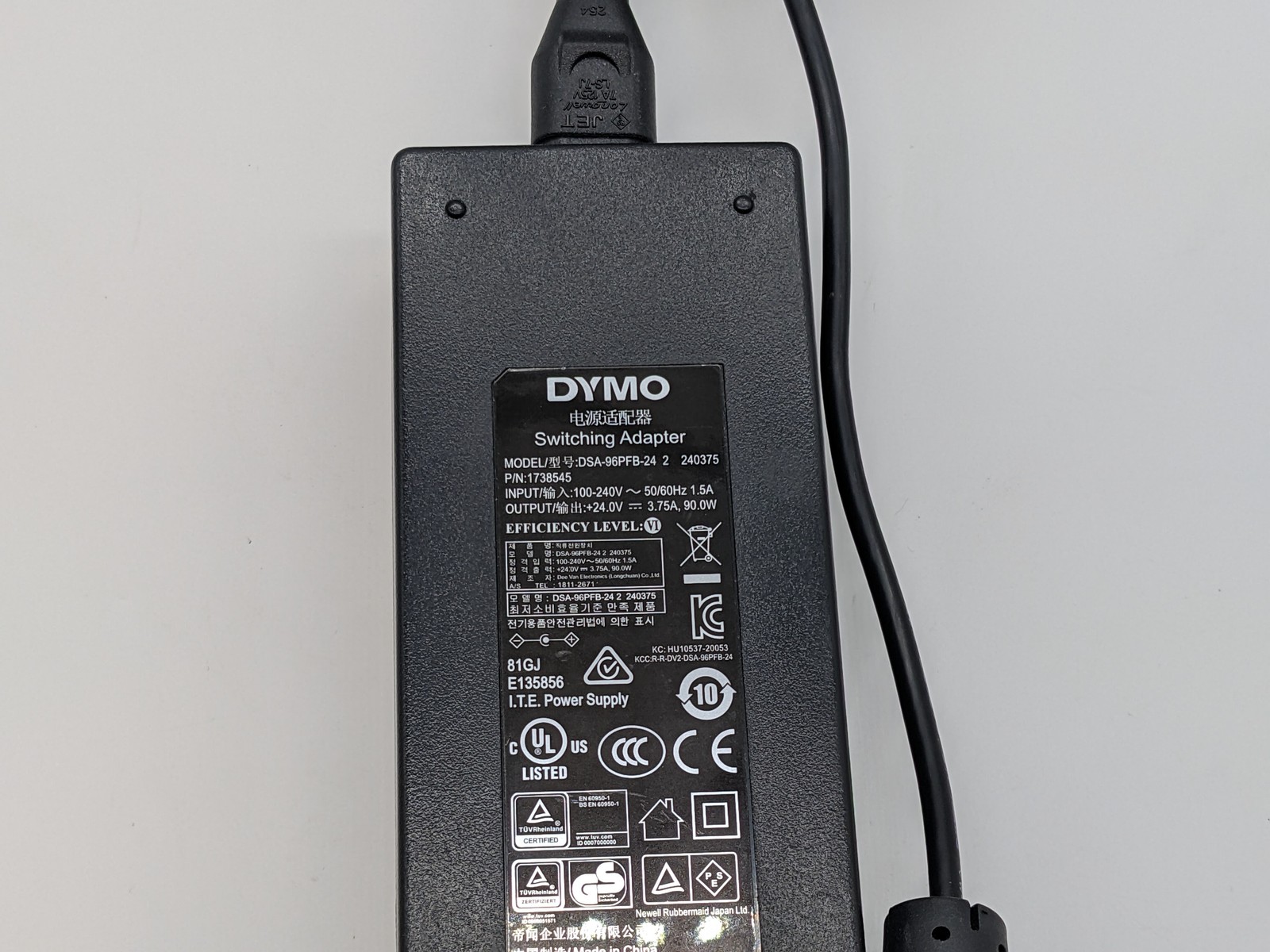 Genuine DYMO DSA-96PFB-24 2 AC Power Adapter 24V 3.75A for Labelwriter 4XL