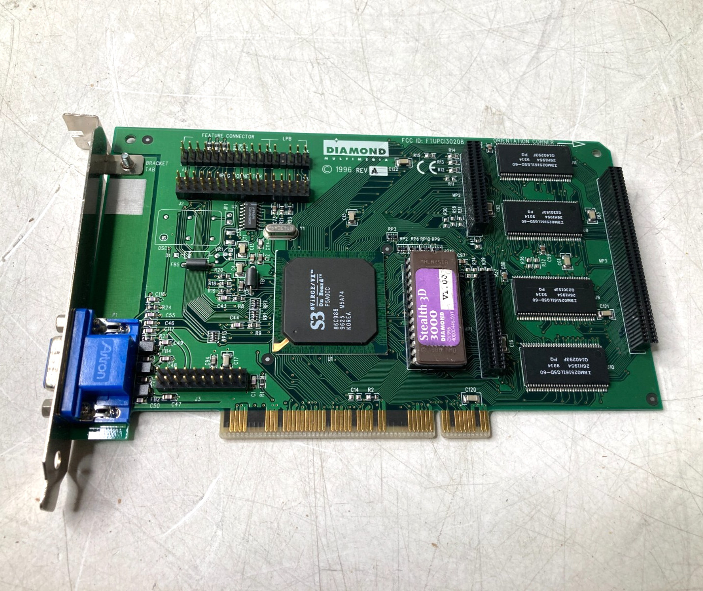 Vintage Diamond ST Stealth 3D 3000 2MB Video Card PCI S3 Virge/VX