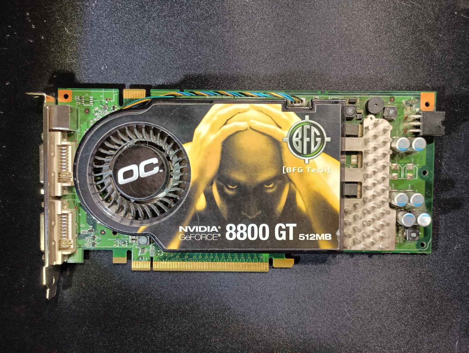 BFG NVidia GeForce 8808 GT OC 512gb Graphics Card w/BFG PCIE Power Adapter