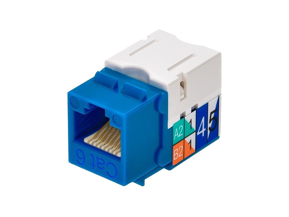 (10 PCS) MONOPRICE 5379 Datacom Jack, Cat6, Punch Down, Blue. NIB