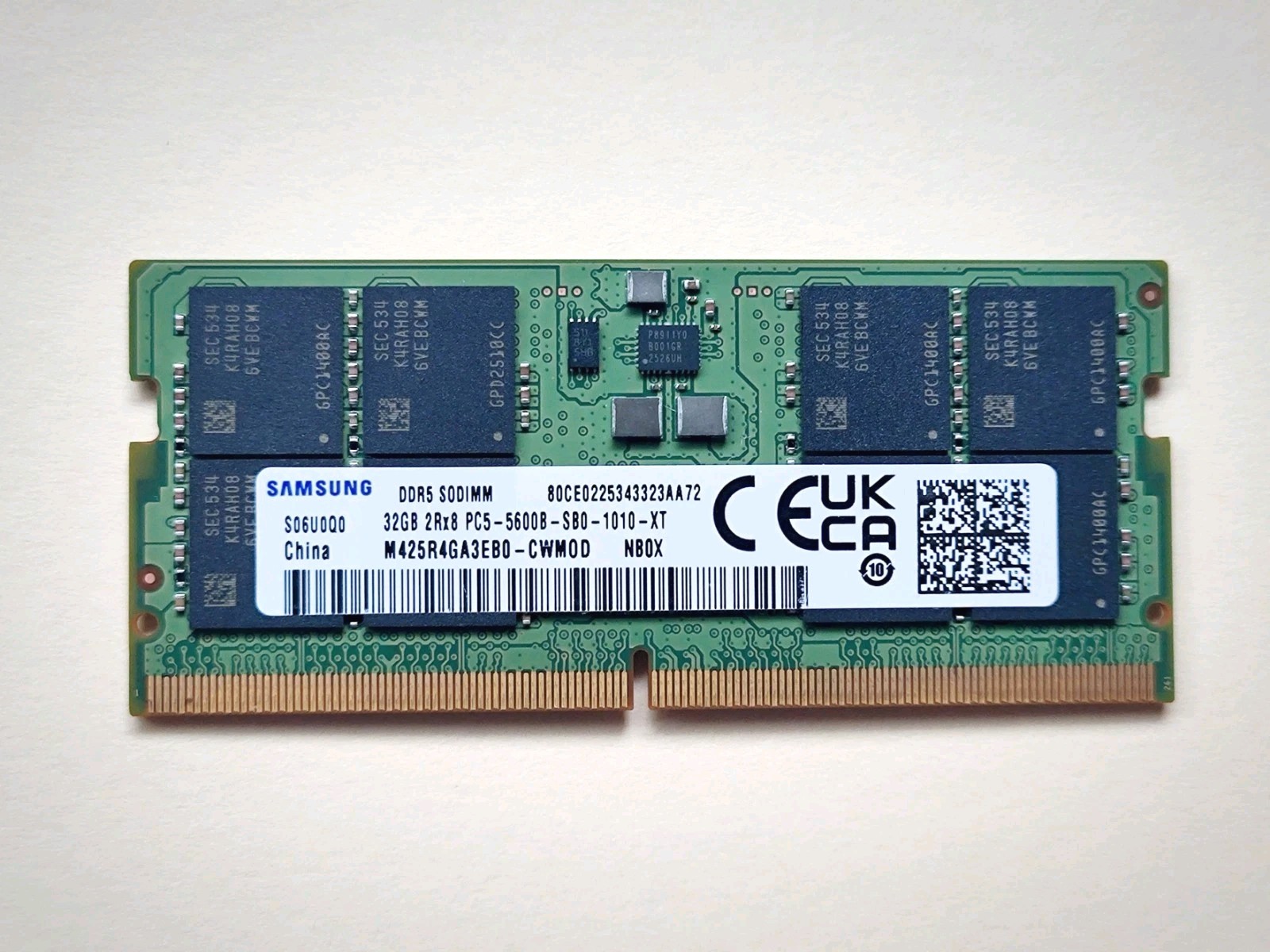 Samsung 1x32GB  DDR5 5600 MHz PC5-4480 SODIMM Laptop Memory RAM M425R4GA3EBO-CWM