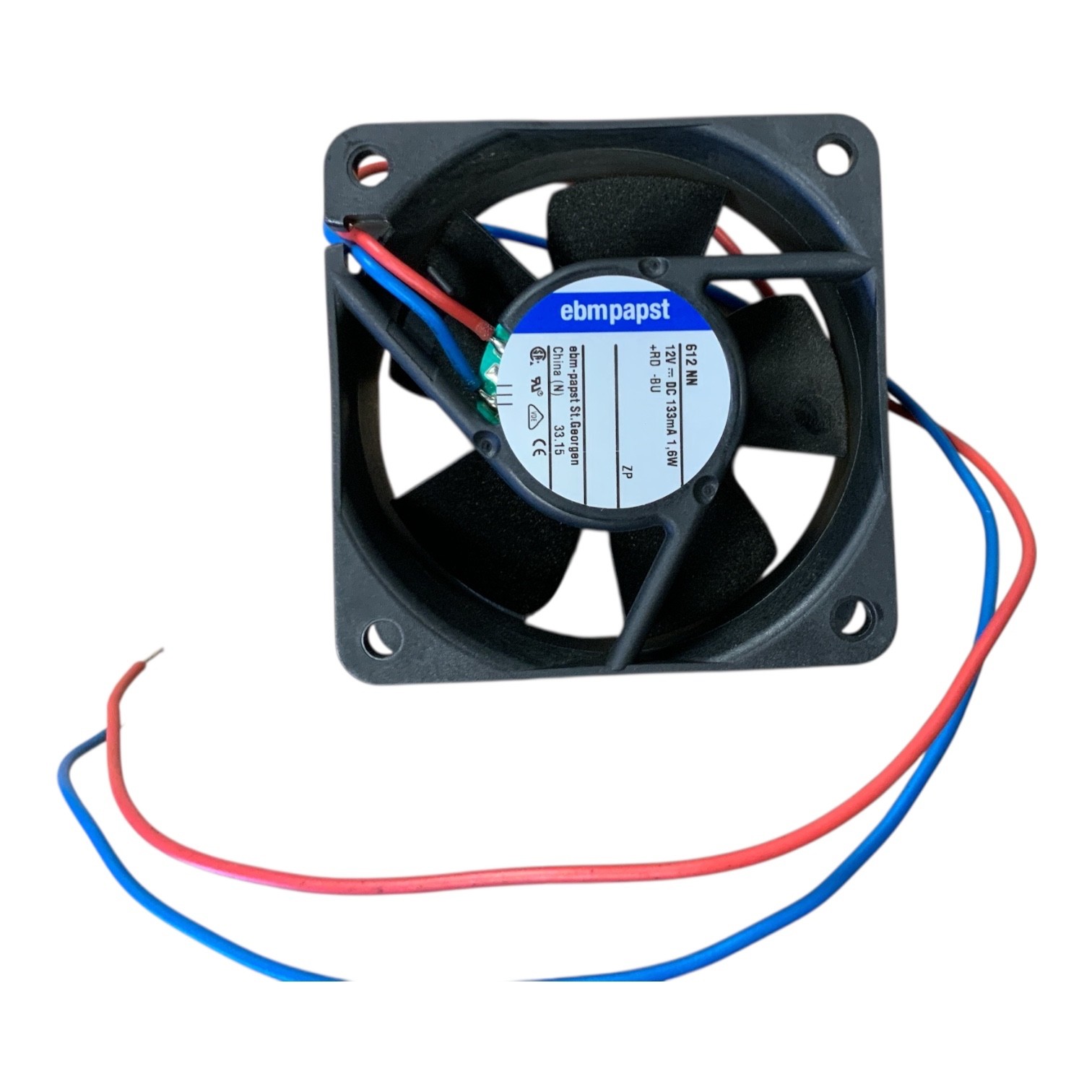 1PCS New Ebmpapst 612NN DC12V 1.6W 60x60x25mm 2-Wire Cooling Fan Fast Shipping