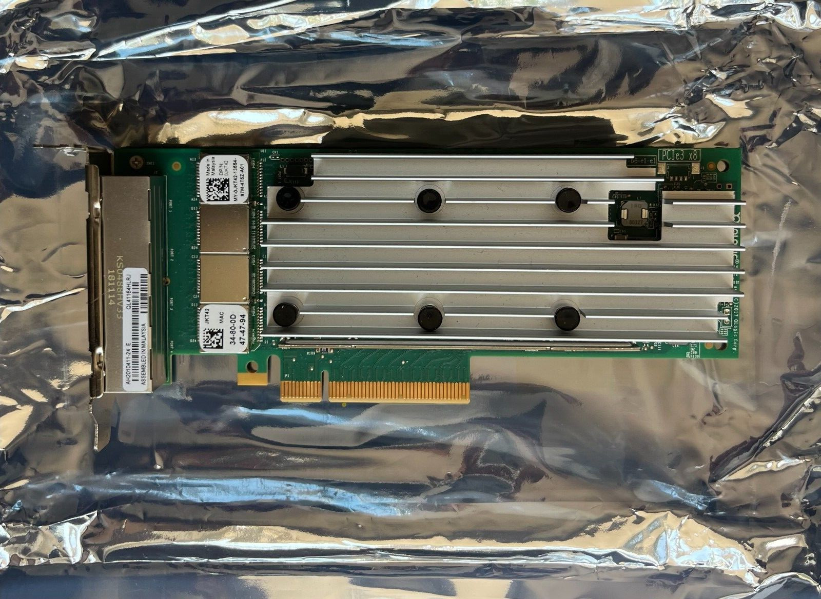 JKT42 DELL QLOGIC QL4116HLRJ QP 10GB BASE-T RJ45 PCIe CARD LOW-PROFILE