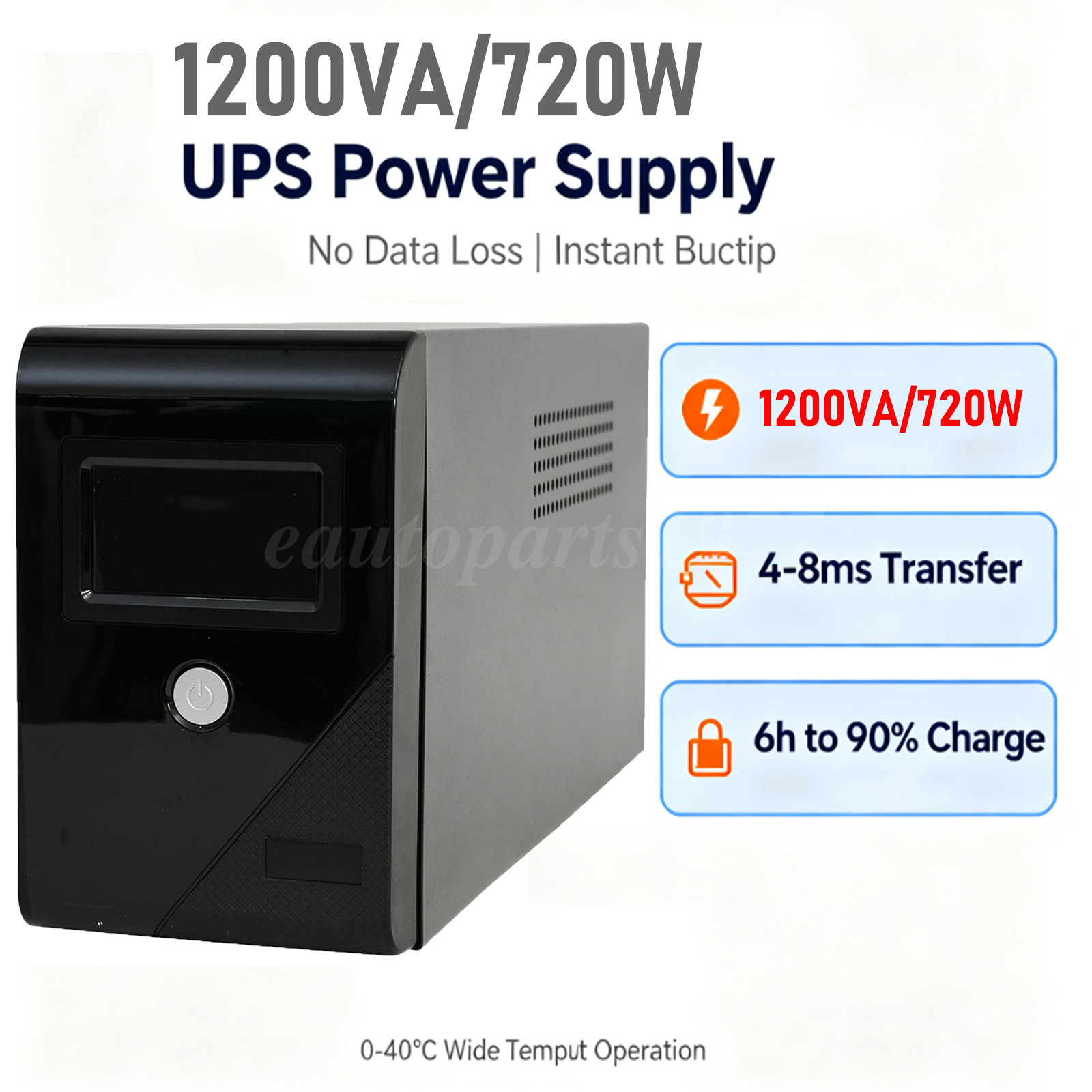 1200VA/720W Backup UPS Uninterruptible Power Supply 4 Outlet LCD Display Battery