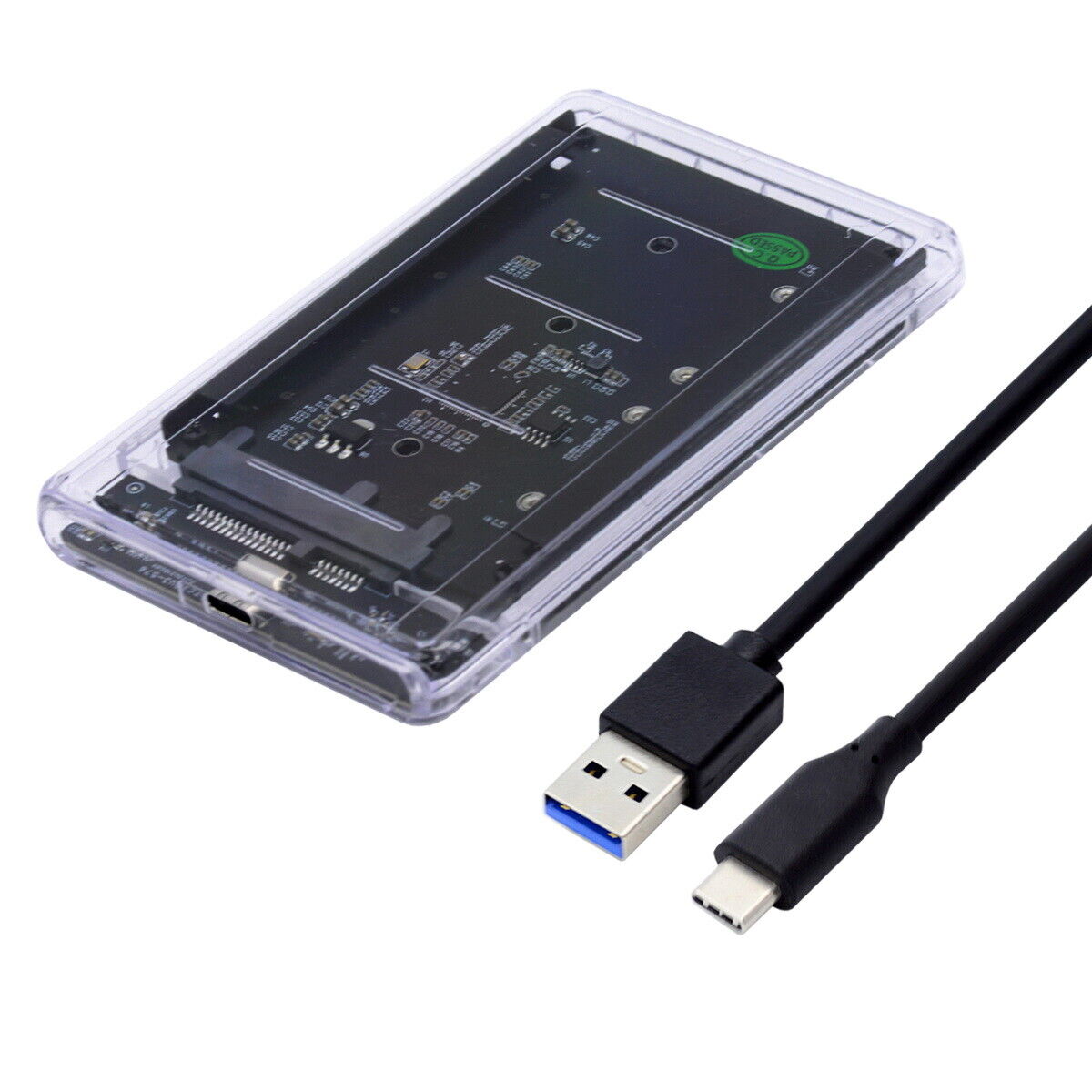 Cablecy  Dual MSATA Mini-SATA SSD Card Dual MSATA Mini-SATA USB3.0 Type-C USB-C