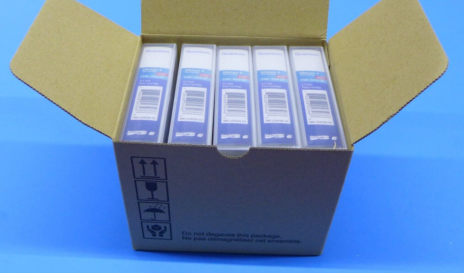 (LOT OF 5) Quantum Ultrium 6 2500 / 6250 GB Data Cartridge WORM MR-L6WQN-04
