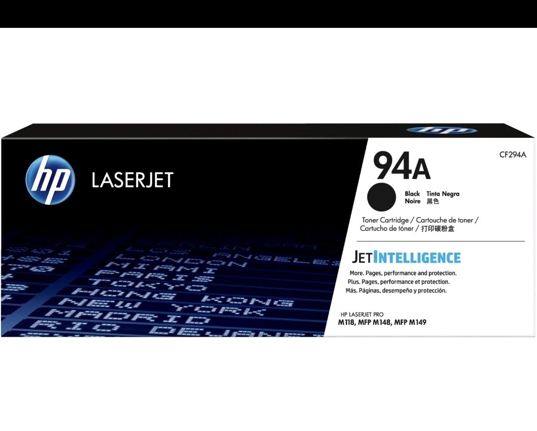 HP 94A Black Original LaserJet Toner Cartridge, ~1,200 pages, CF294A