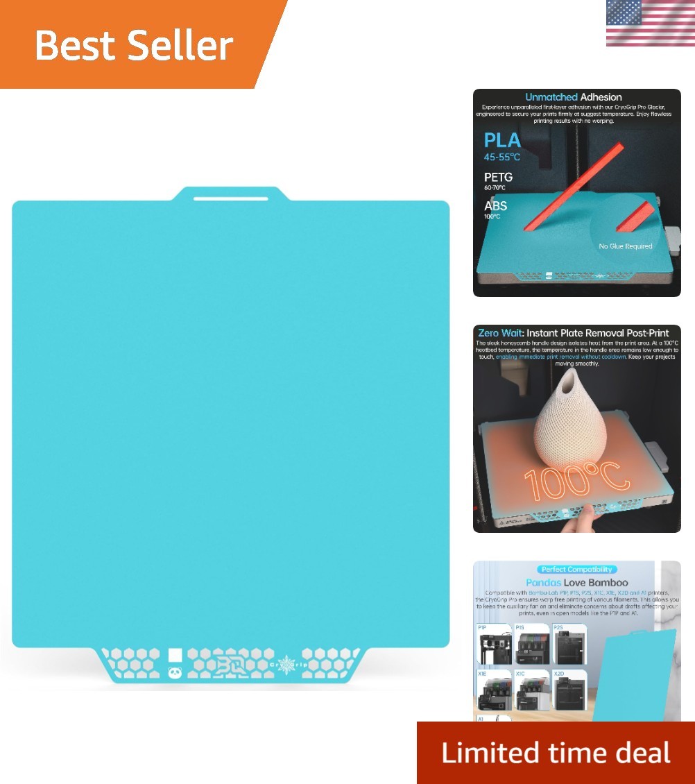 Removable CryoGrip Pro Glacier Build Plate - Perfect for Bambu-Lab Printers
