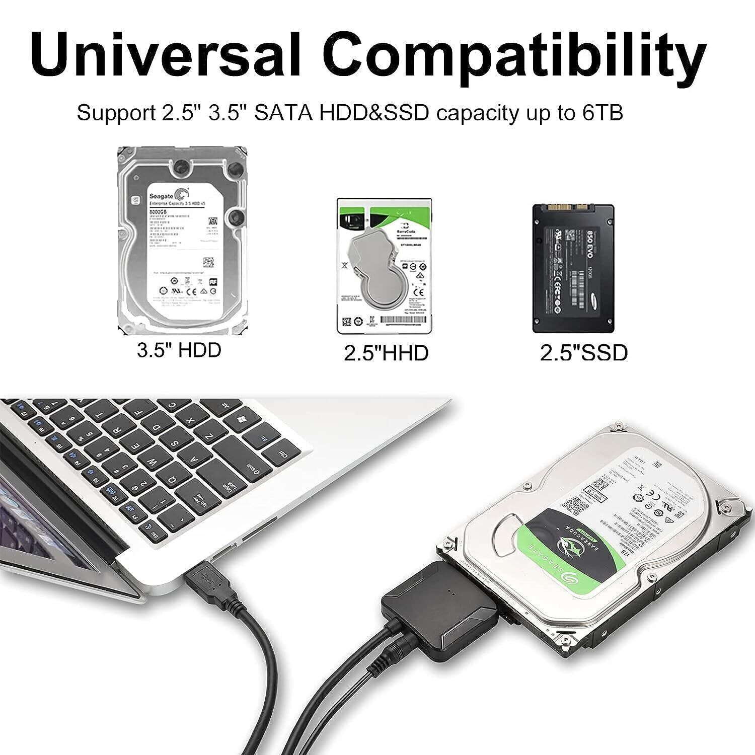 USB 3.0 to SATA/IDE Adapter External Hard Drive Reader Ultra Recovery Converter