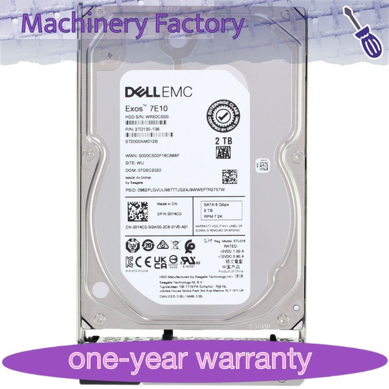 New 00Y4CD 0Y4CD Dell EMC 2TB 7.2K 6Gbps SATA 3.5'' Hard Drive HDD 14/15/16G KIT