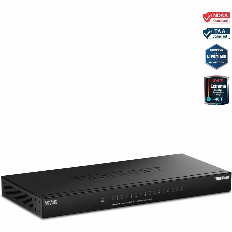 TRENDnet TEG-S3160 16-Port Unmanaged 2.5G Desktop Switch