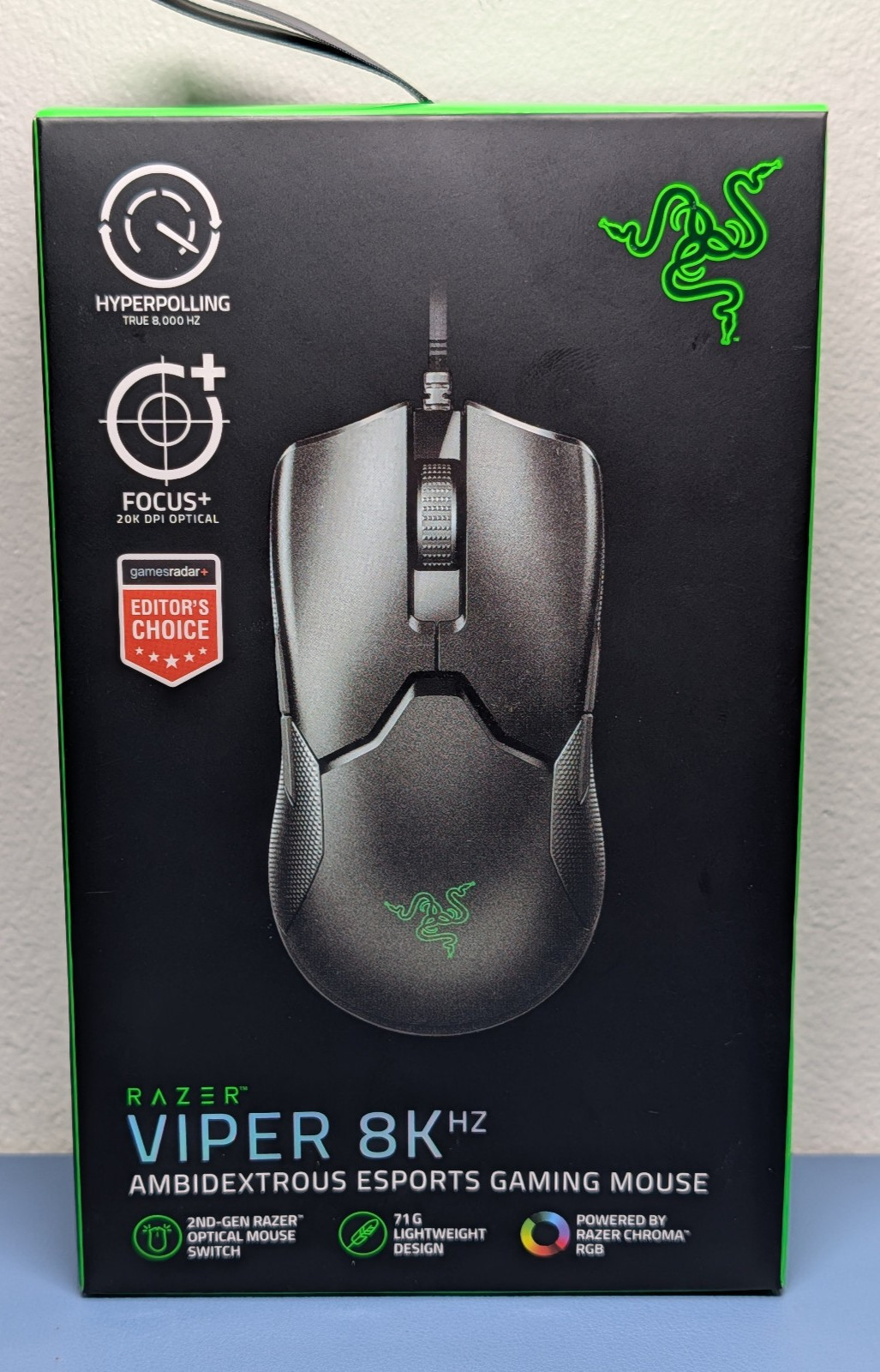 Razer Viper 8KHz Esports Gaming Mouse 20K DPI RGB RZ01-0358 NEW SEALED