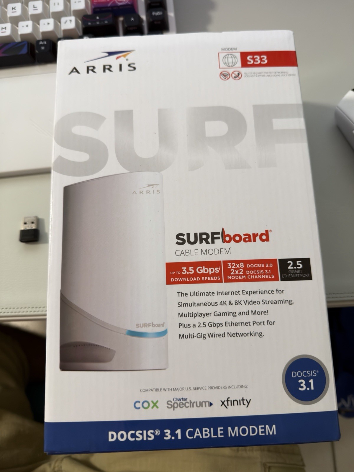 ARRIS S33 2.5 Gbps Ethernet Port - White
