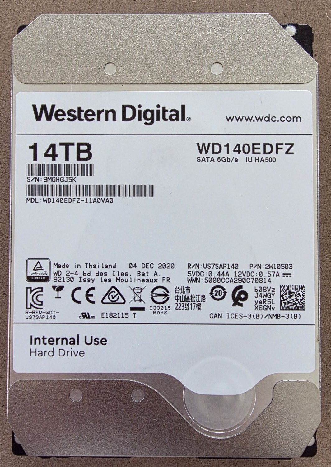 Western Digital 14TB WD140EDFZ 3.5 SATA Hard Drive Tested Good