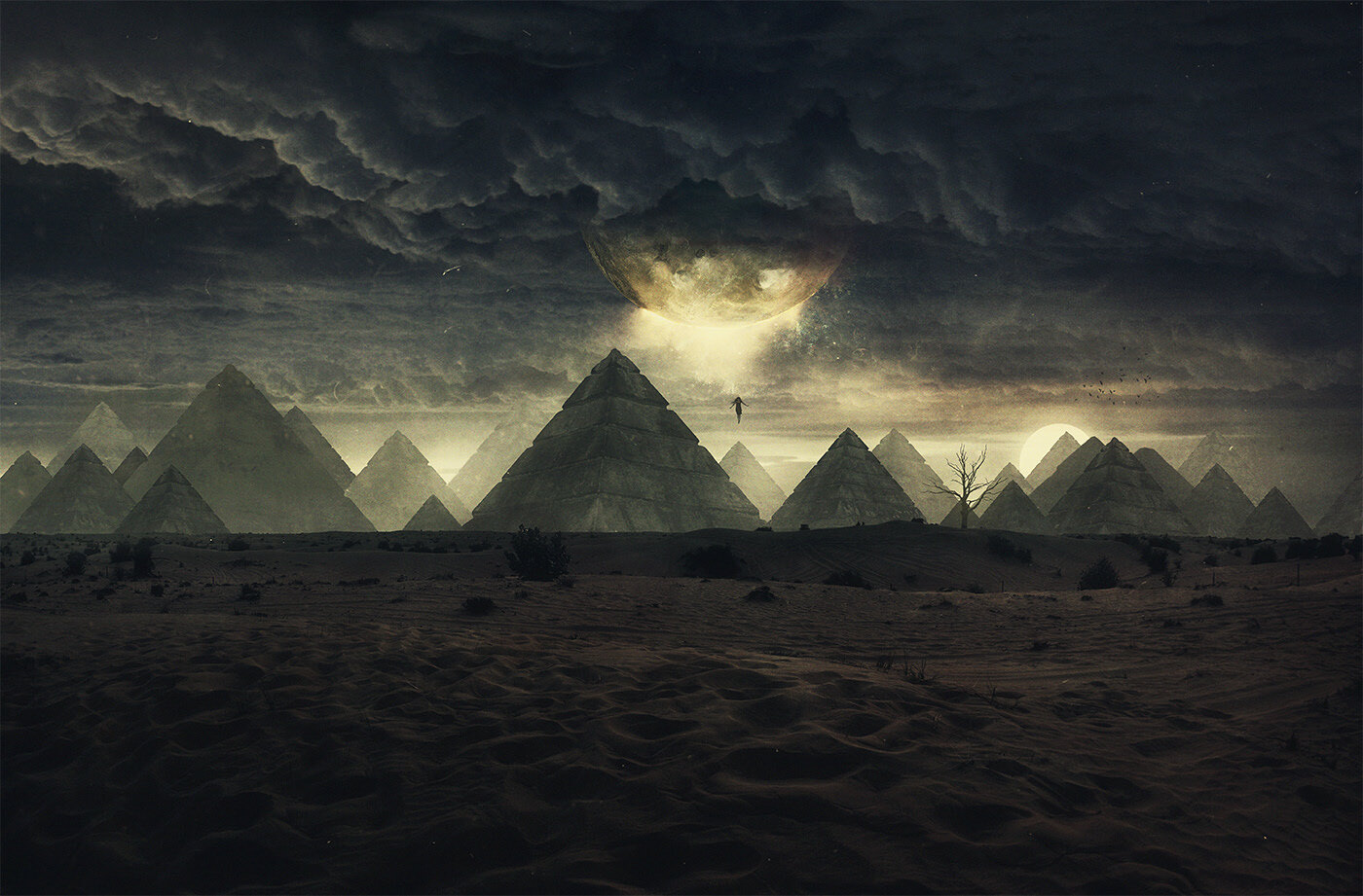 Landscape photoshopped desert surreal fantasy art Custom Gaming Mat Desk