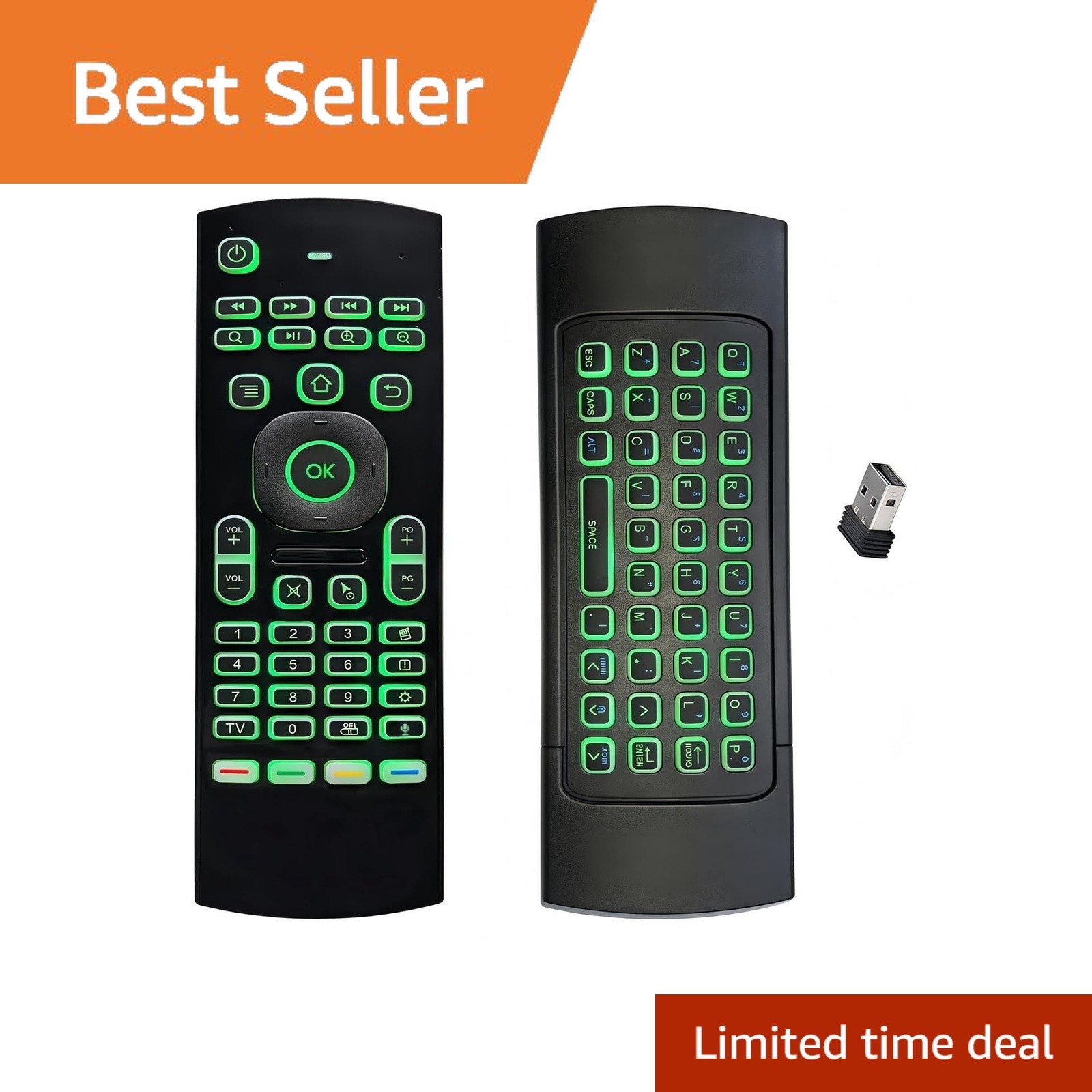 BIFANS MX3 Mini Wireless Keyboard Remote 7 Color Backlit