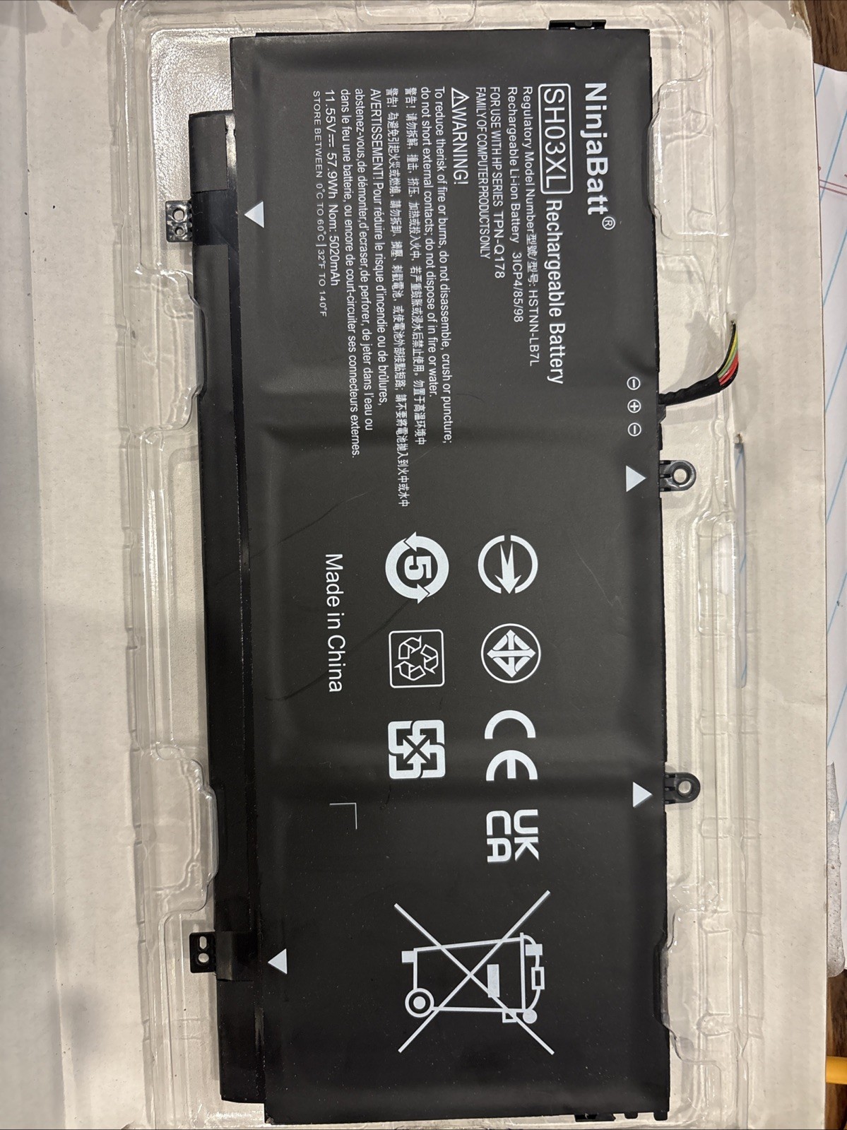 NinjaBatt SH03XL Battery for HP Spectre X360 13-AC023DX ENVY 13-AB044 TPN-Q178