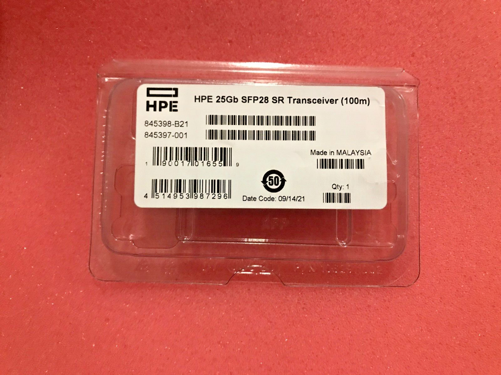 New 845398-B21 HPE 25GB SFP28 SR 100M Transceiver 849442-001 845397-001