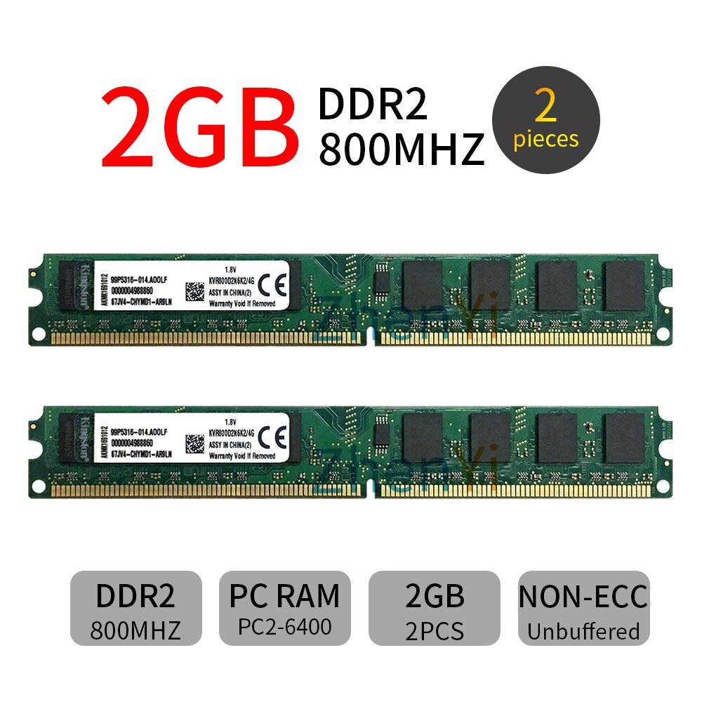 20GB 16GB 8GB 4GB Kit (2x 2GB) DDR2 KVR800D2N6K2/4G DIMM RAM For Kingston ZT LOT