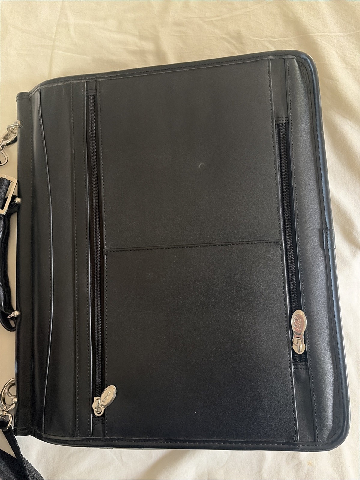 McKlein Black Leather Laptop Briefcase Shoulder Bag Office Business Nice