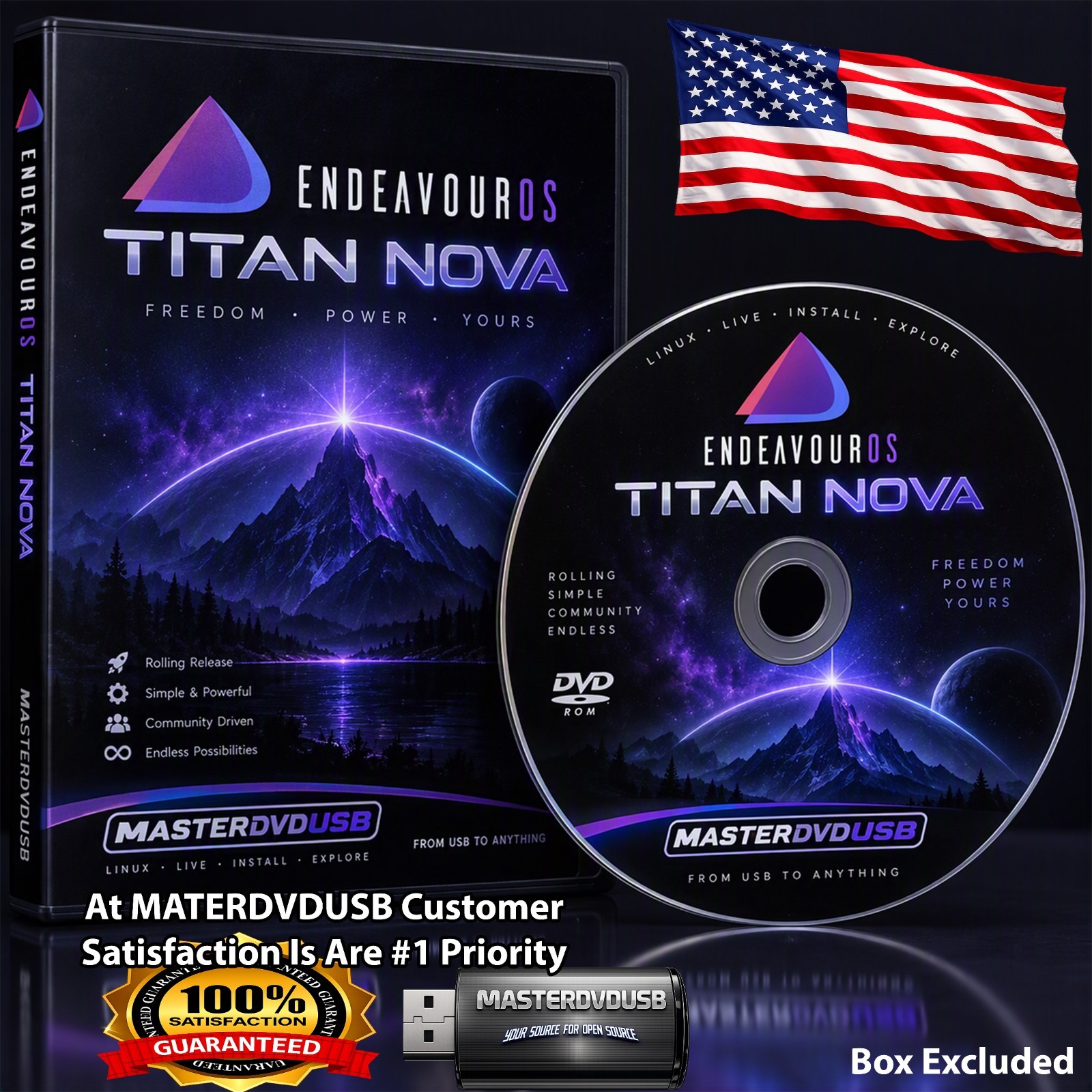 EndeavourOS Titan Nova USB Live Installer Latest Version | UEFI & Legacy