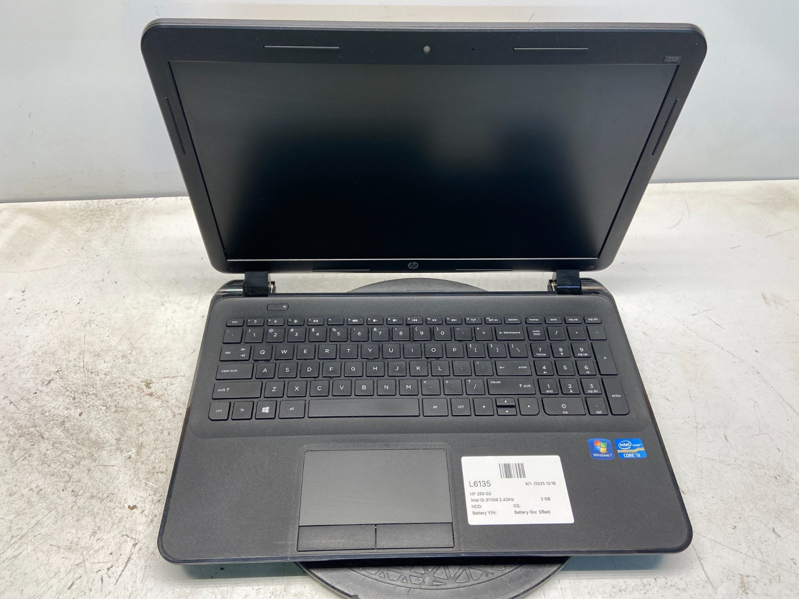 HP 250 G2 Intel i3-3110M 2.4GHz 2 GB NO HDD