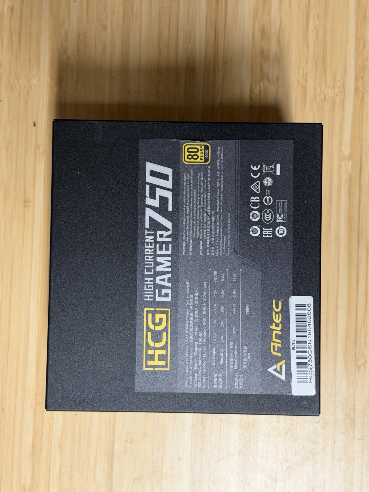 ANTEC High Current Gamer Gold PSU 750W  GOLD ATX Power Supply  Modular