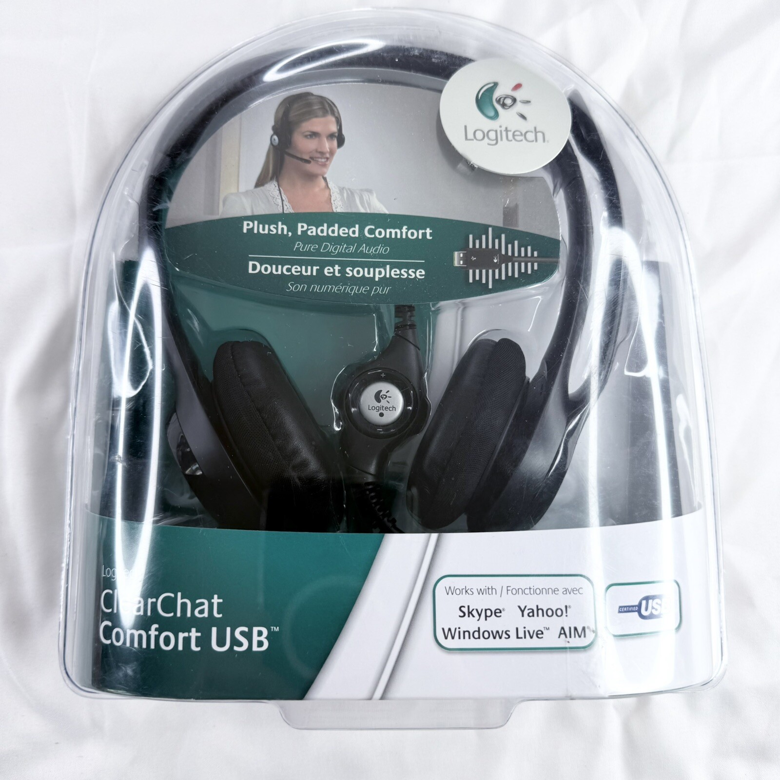 Logitech Clearchat Comfort USB Headset Plush Padded w Noise Canceling Microphone