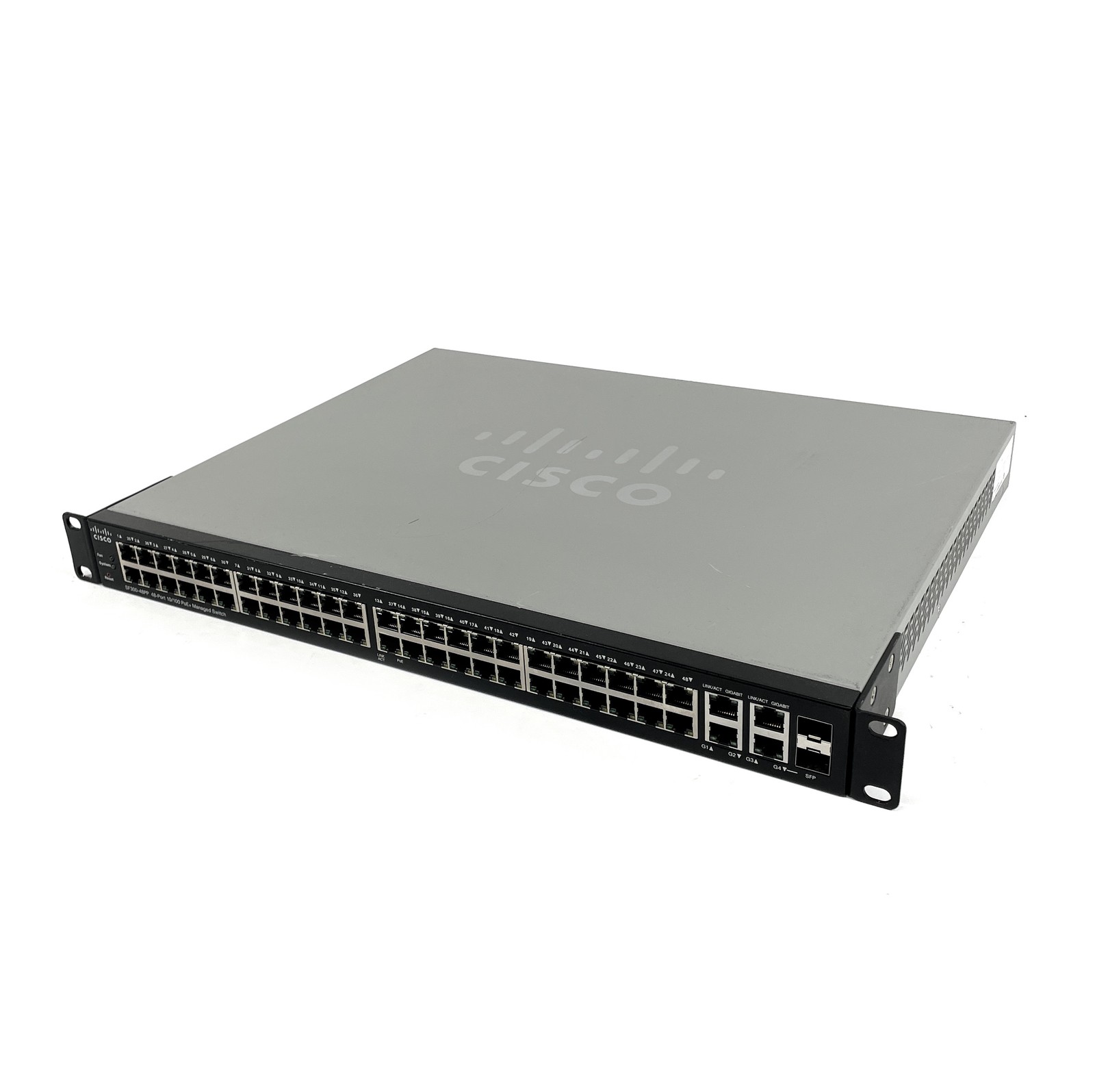 Cisco SF300-48PP-K9 V02 48-Port 10/100 PoE+ Managed Switch w/ Rack Ears