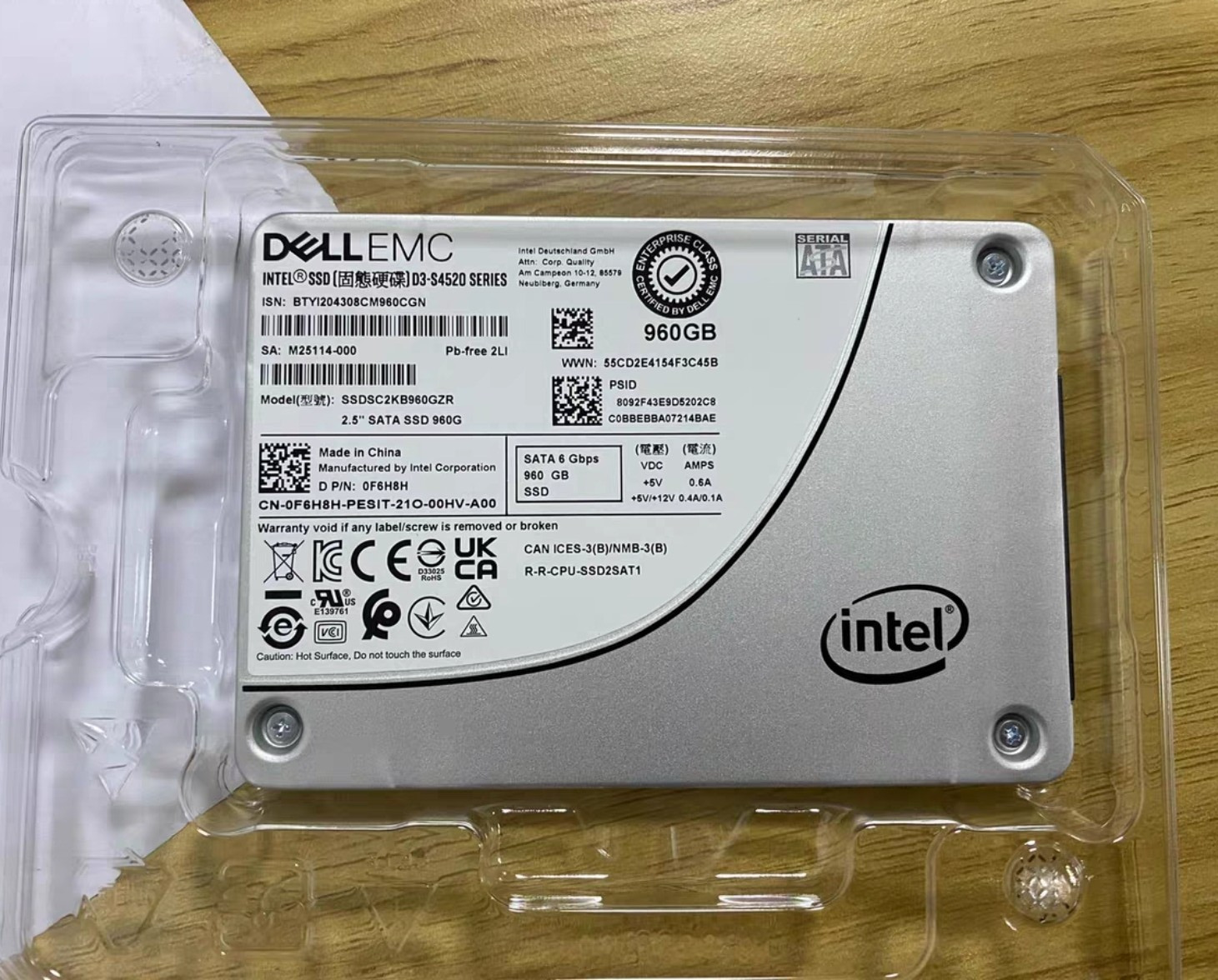MWKF2 Dell Intel DC S4600 1.92TB 6Gb/s SATA 2.5'' SSD SSDSC2KG019T7R 0MWKF2