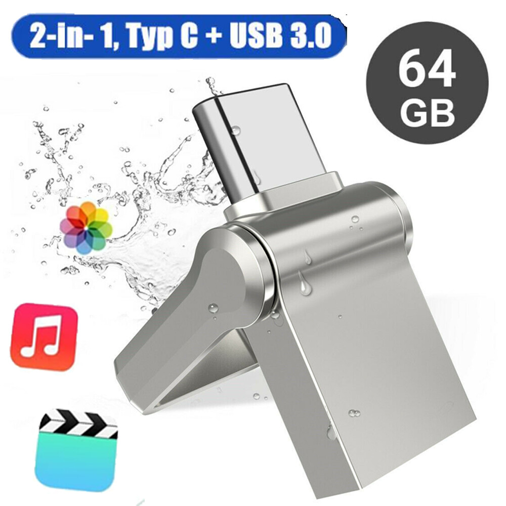 Mini 64G Type C Ultra Dual USB 3.0 Flash Drive Memory Stick Thumb Drive U Disk