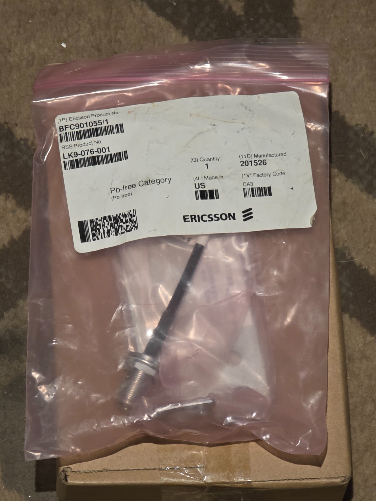 BFC901055/1 ERICSSON RBS 6601 GPS KIT, MNTG BRKT & COAXIAL CABLE (lot of 12)