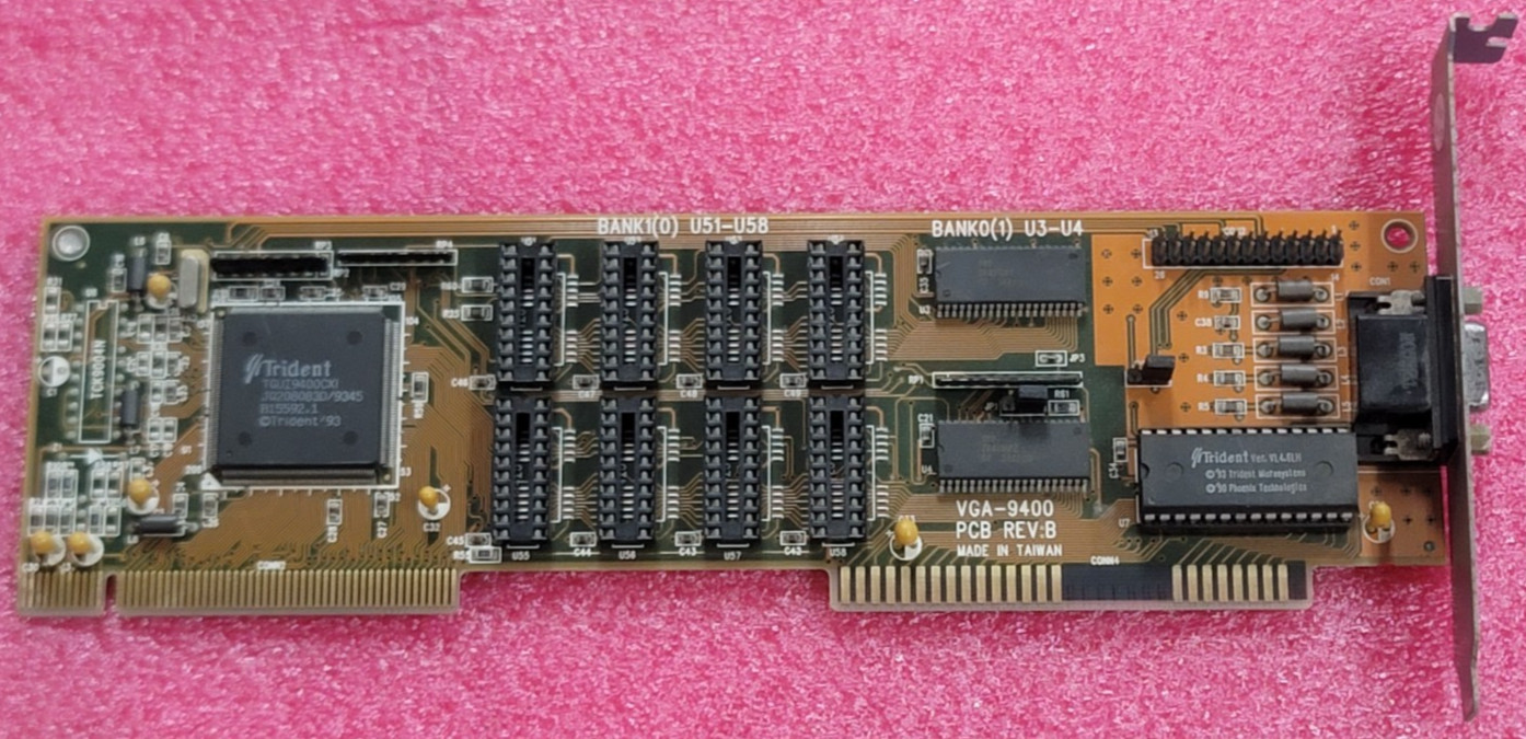 Trident TGUI9400CXI 1MB VLB VGA Video Card GPU for DOS retro Gaming #W8D