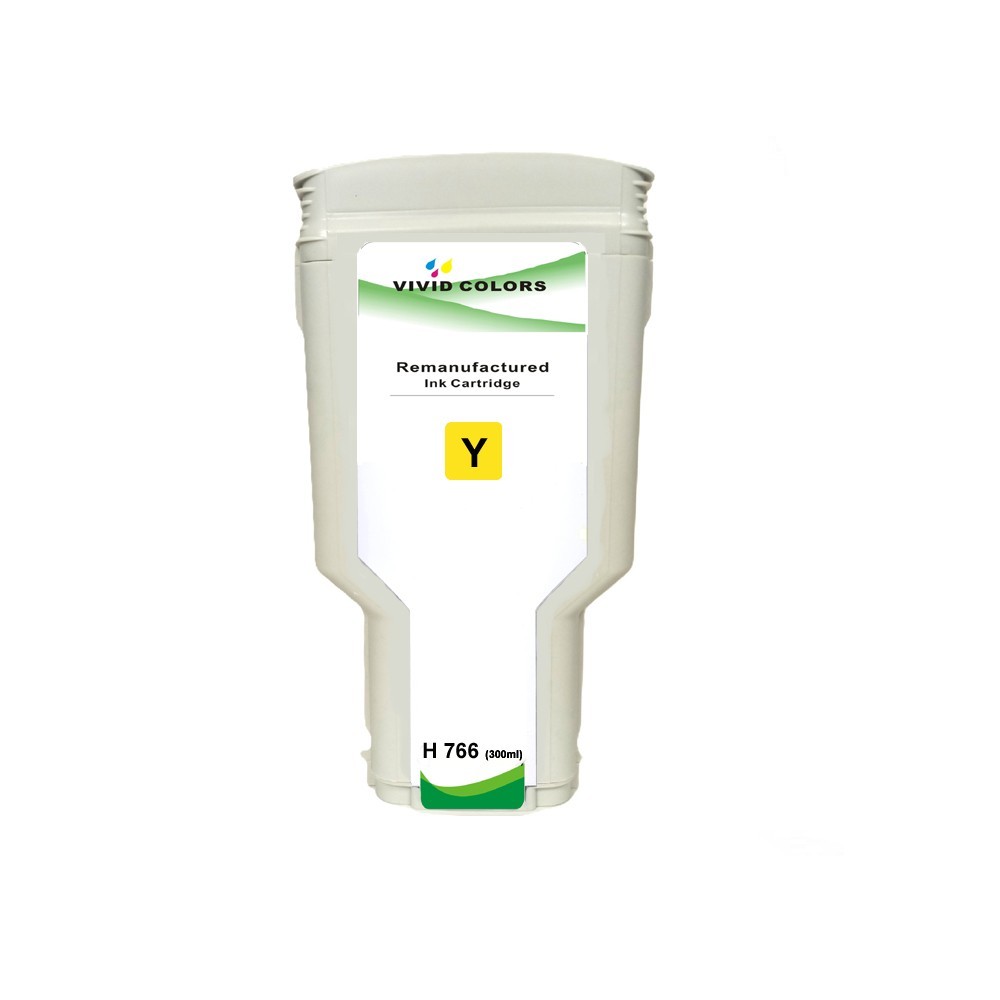 Yellow H 766 Reman P2V91A 300ml ink cartridge DesignJet H XL3600/3600dr