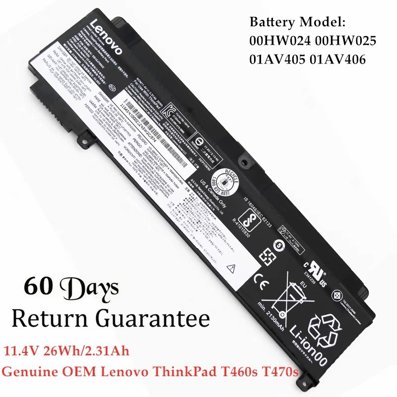 Genuine OEM 00HW024 00HW025 01AV405 01AV406 Battery Lenovo ThinkPad T460s T470s