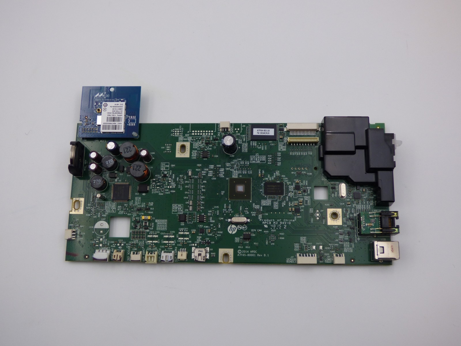 HP OEM Main Board/Formatter A7F65-80001 Rev B.1 From Officejet Pro 8610 - A7F64A