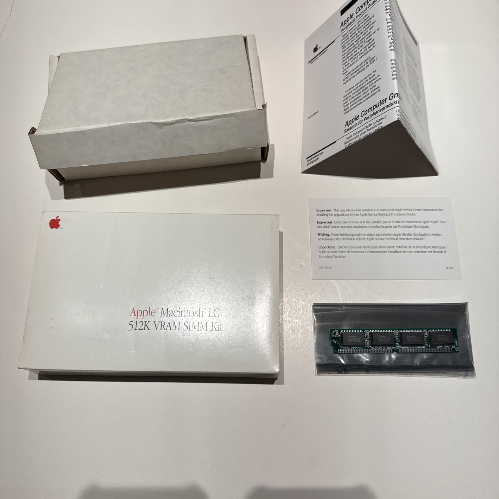 Vintage Apple Macintosh LC 512K VRAM SIMM M0517LL/A 68-Pin 820-0313-03 Boxed