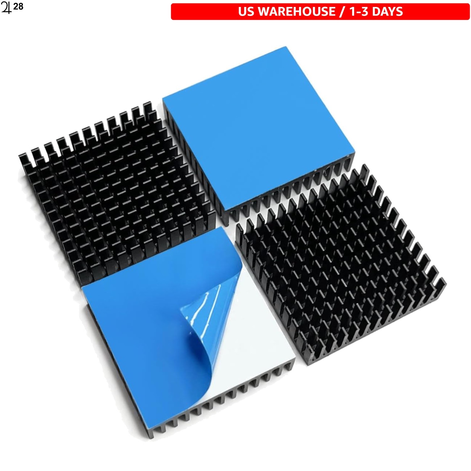 Versatile 4PCS Aluminum Heatsink Kit with Thermal Adhesive for Efficient Cooling