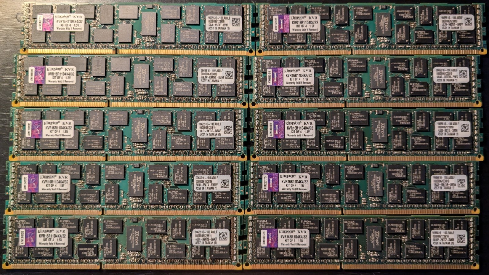 KINGSTON KVR16R11D4K4/32 80GB Kit (10 X 8GB) PC3-12800E DDR3-1600MHz  SERVER RAM