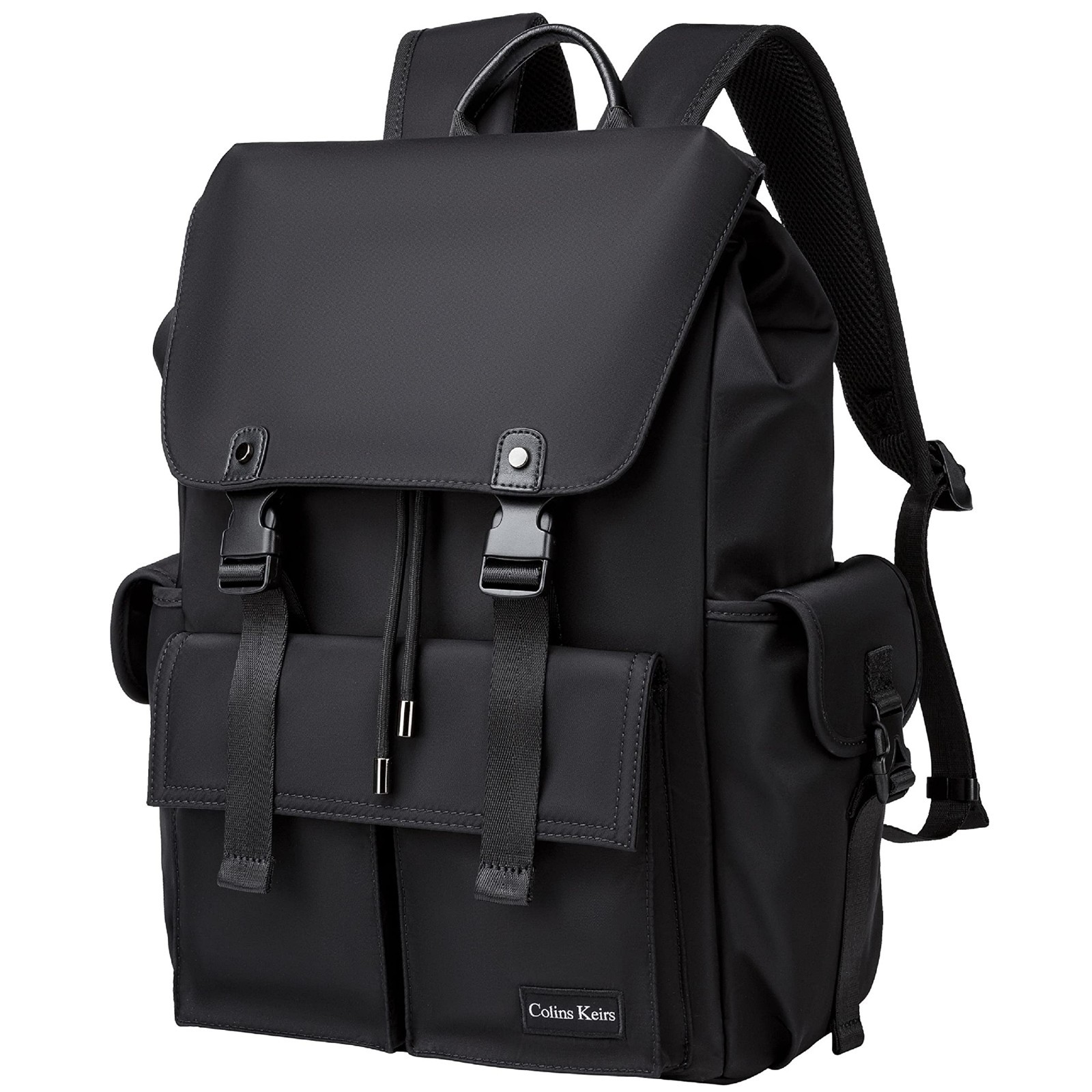 Colins Kiers Laptop Backpack 16" W/ Computer Compartment, Slim Waterproof Black