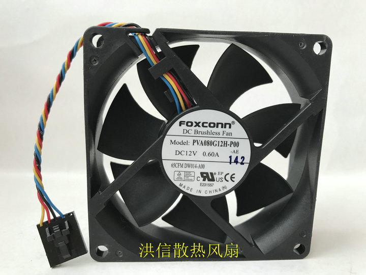 1pc Foxconn 8025 PVA080G12H-P00 12V 0.60A 4-wire Dell server fan