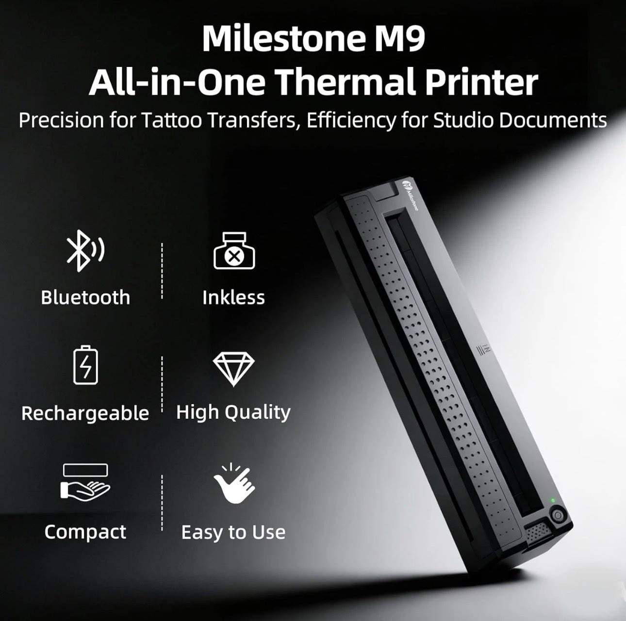 Milestone M9 Wireless Portable Thermal Upgraded 2-in-1 Printer.