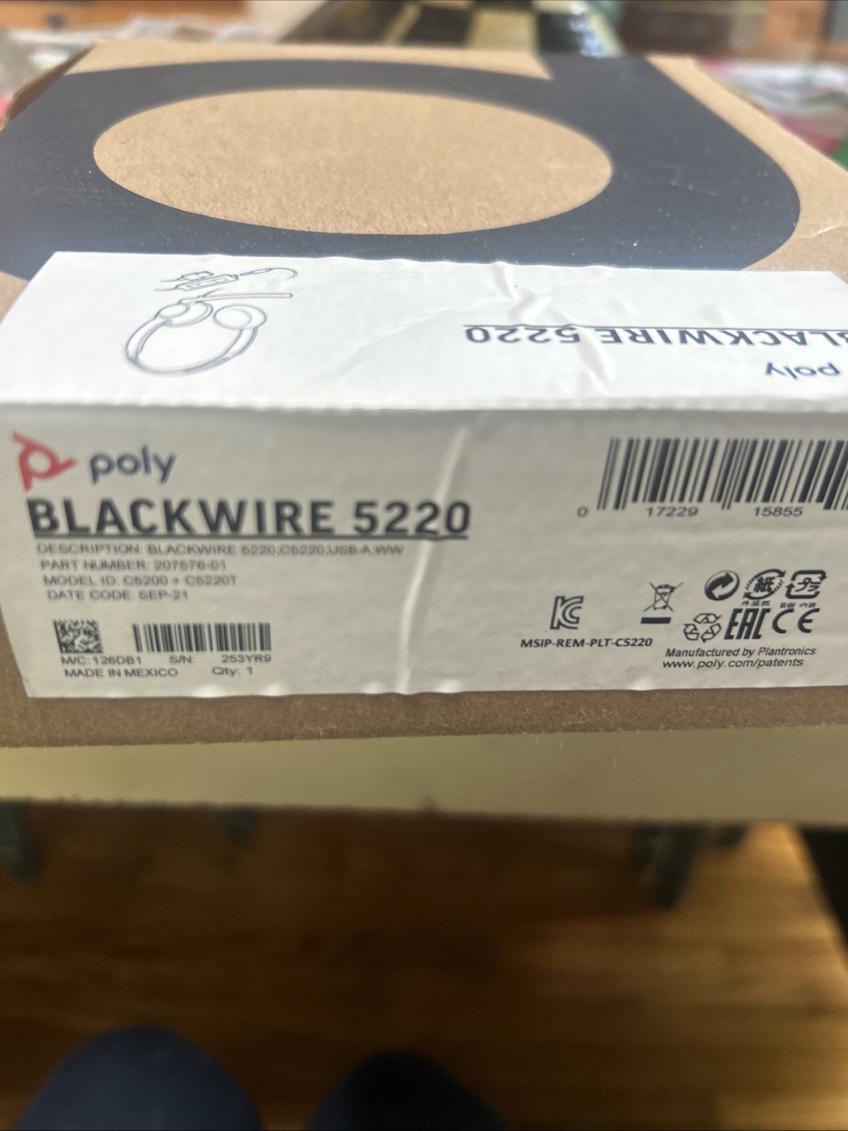 Poly Blackwire 5220 Wired Dual-Ear Headset USB-A Noise Canceling