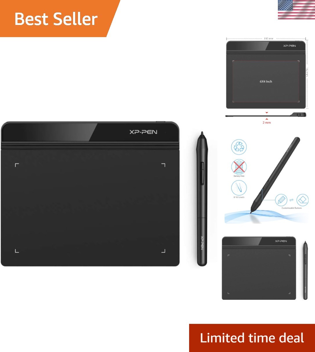 Battery-Free Stylus 6x4 Drawing Tablet for Online Teaching & Remote Work - XPPen