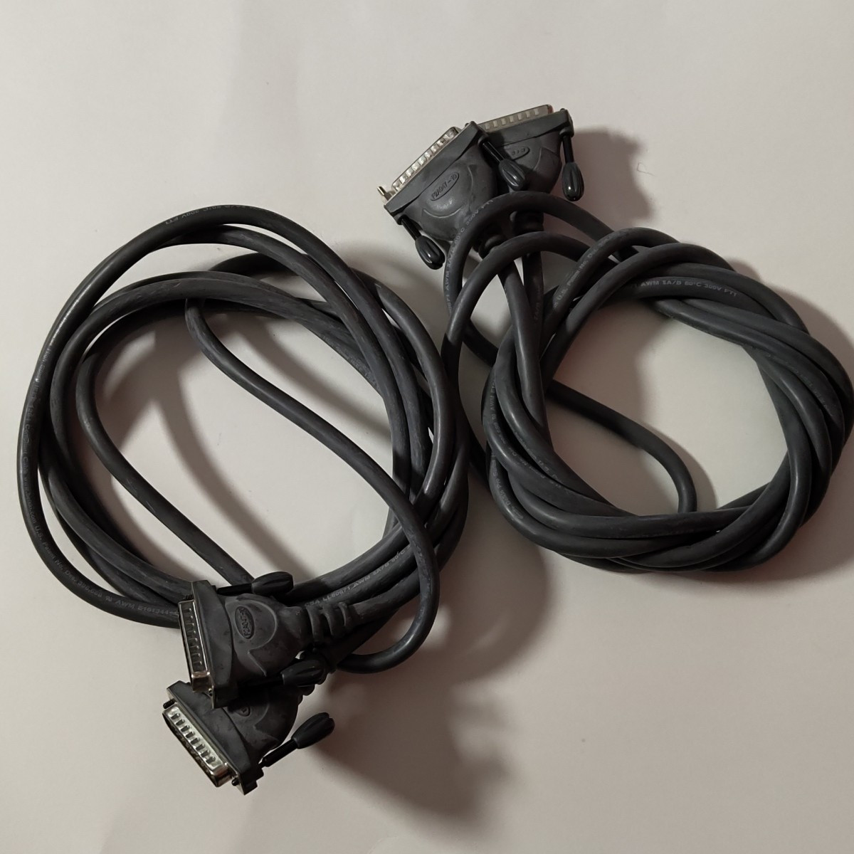 2x Belkin  DB25 Male to DB25 Male 10' Serial Parallel Switchbox Cables F2A047-10