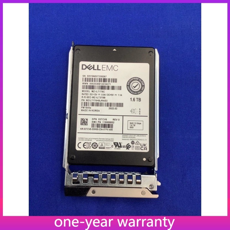 Used03TCV6 3TCV6 Dell EMC 1.6TB SAS 12Gb/s Mixed Use 2.5in SSD G14 15 16 Tray
