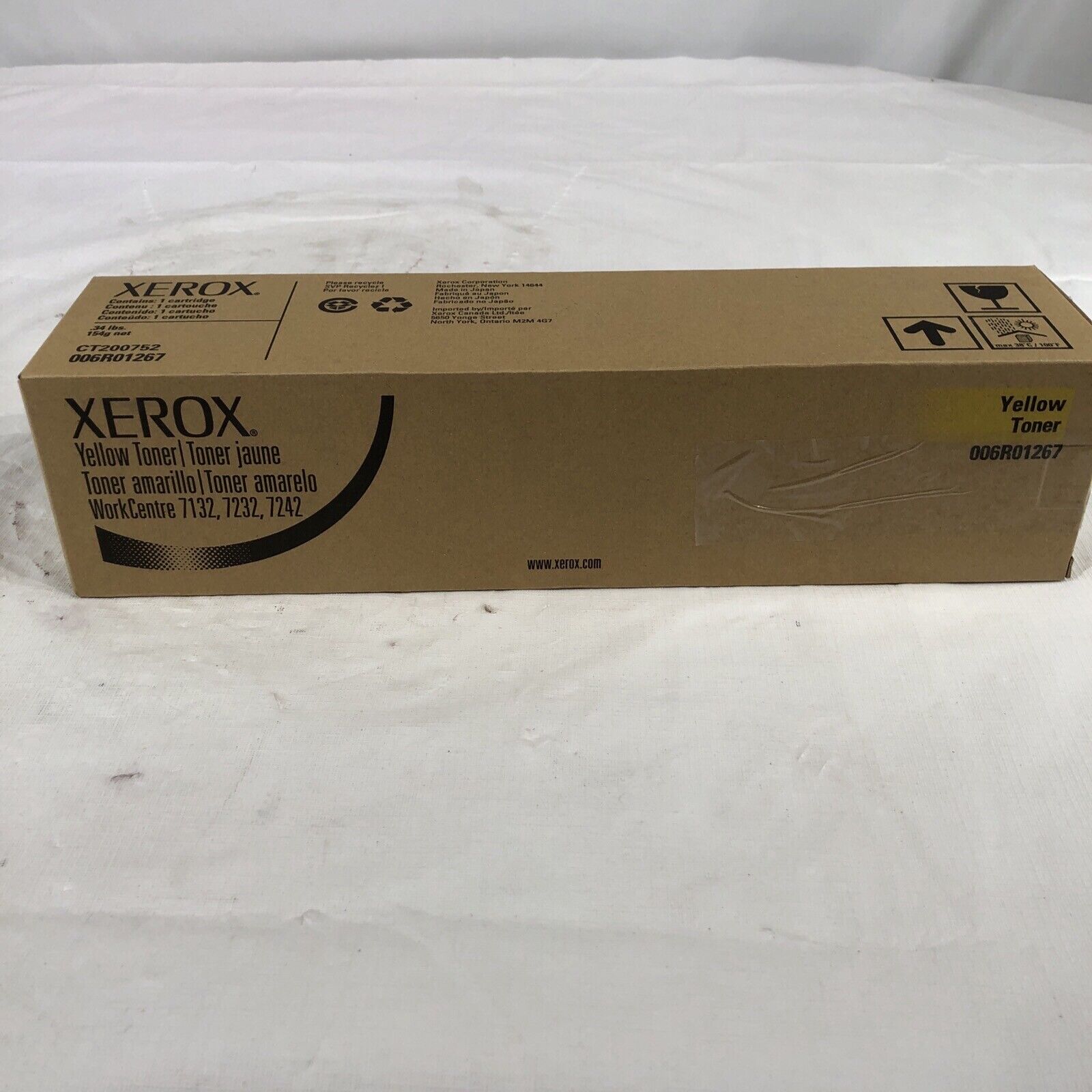 NEW OEM Genuine Xerox 006R01267 (6R1267) Yellow Toner WC 7132, 7232, 7242