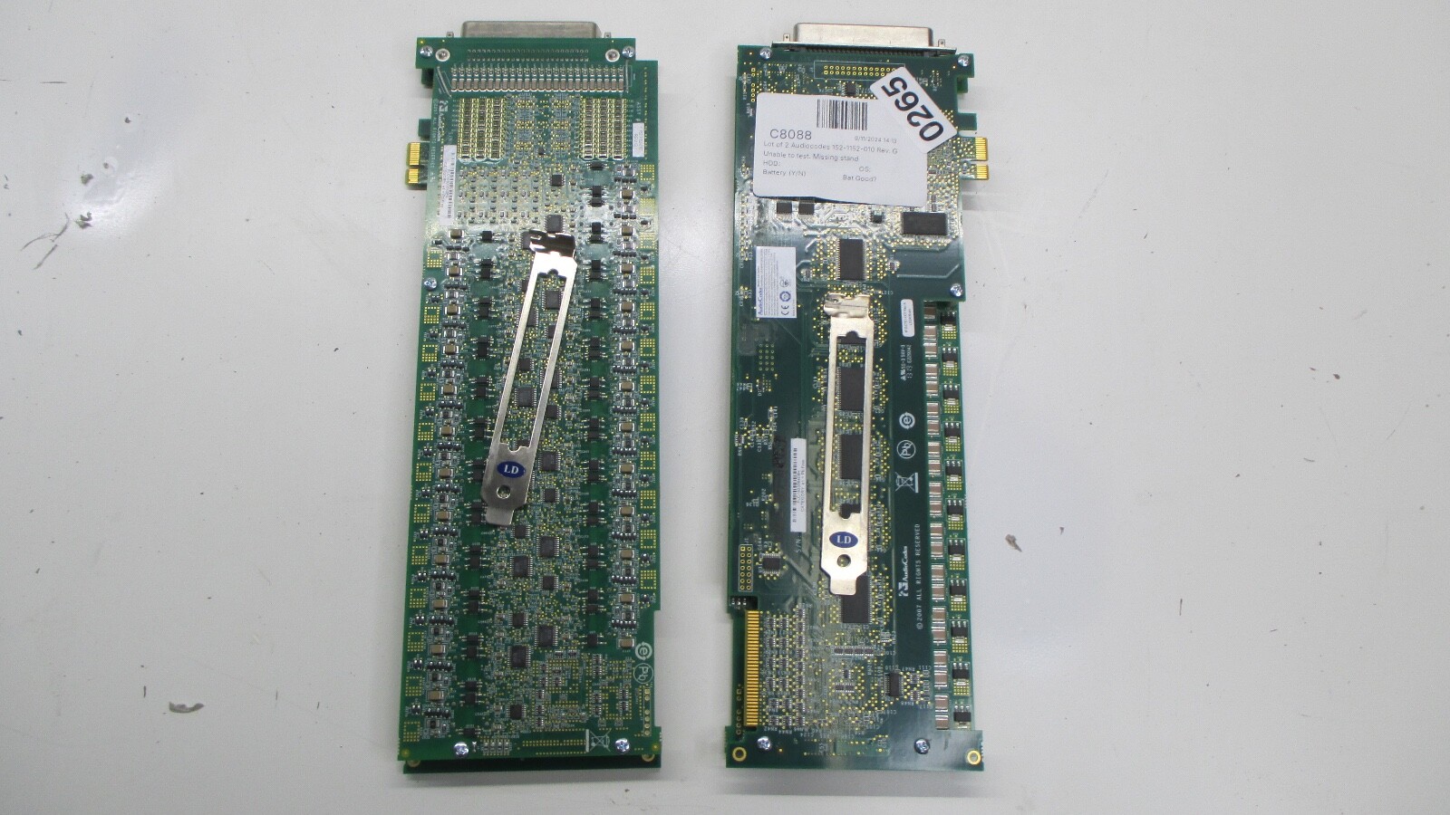 Lot of 2 Audiocodes 152-1152-010 Rev. G Untested/Parts Only