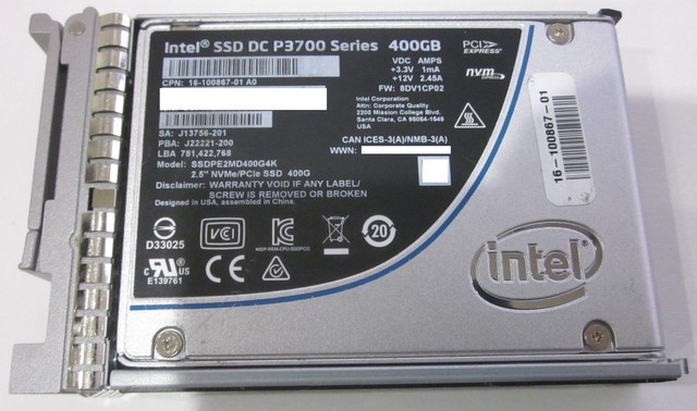 LOT 2 Intel DC P3700 Series 400GB PCIe NVMe SSD (SSDPEDMD400G4) U.2 2.5" 10DWPD