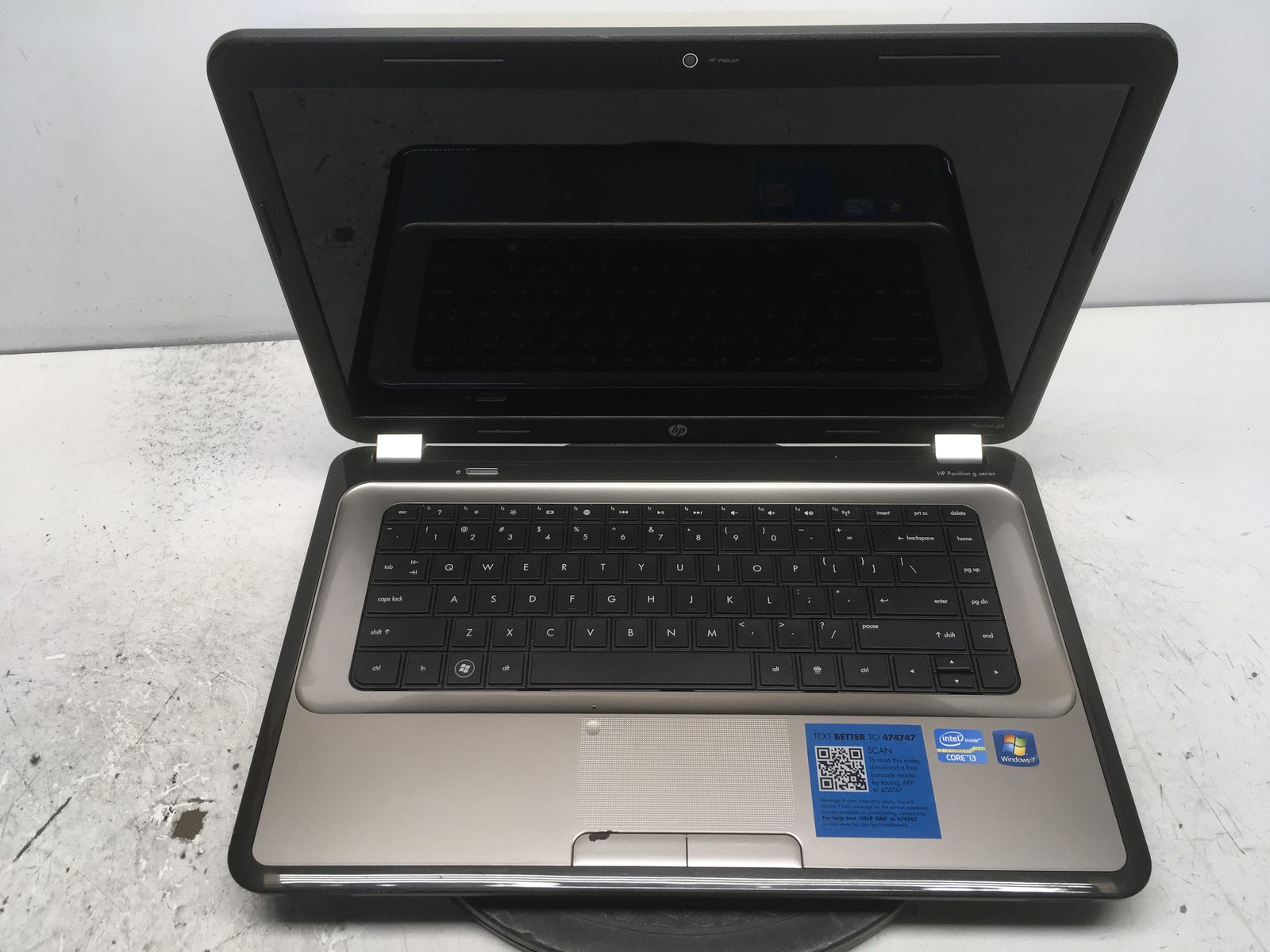 HP Pavilion G6-1C35DX Intel i3-2330M 2.2GHz 4 GB NO HDD No Batt READ